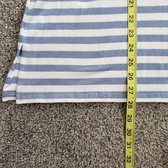 RUBY RD Blue white Stripe Top 3/4 Length Bell Sleeves 2x New with Tag - Picture 7 of 9